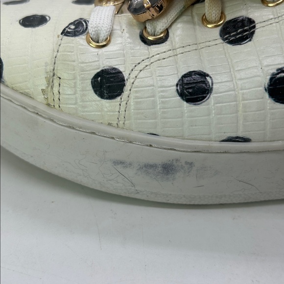 Jorge Bischoff Crystal White/Black Polka Dot Sneakers Shoes **Size 37/US 6**🌺🌺 - Picture 10 of 11